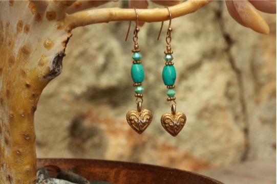 earrings,heart,turquoise,