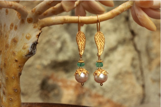 earrings,apatite,pearl,vermeil