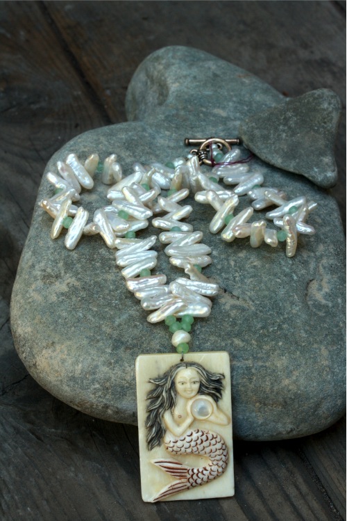 necklace,mermaid,jewelry,handmade,pearl